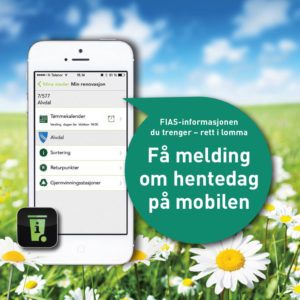 Bilde av en mobiltelefon som viser App'en MinRenovasjon